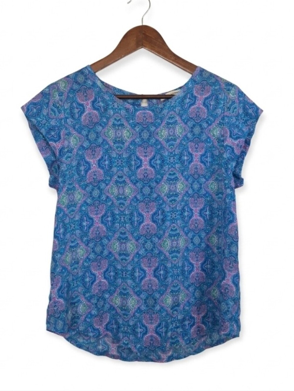 Artisan short sleeve rayon top